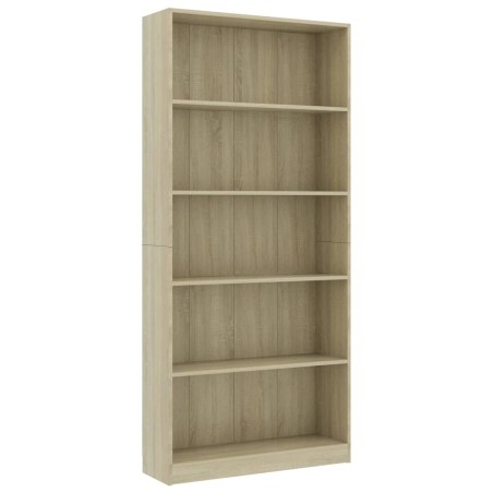 vidaXL Libreria a 5 Ripiani Rovere Sonoma 80x24x175 cm in Truciolato
