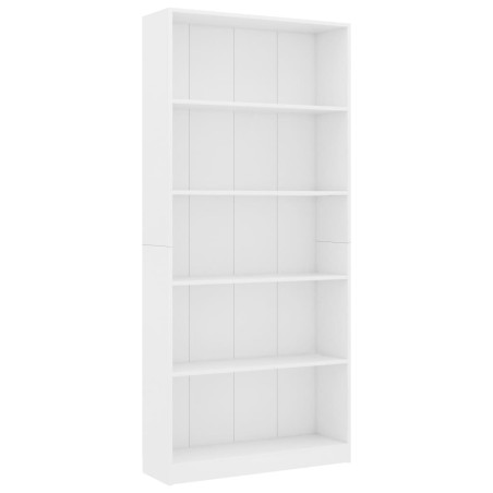 vidaXL Libreria a 5 Ripiani Bianca 80x24x175 cm in Legno Multistrato