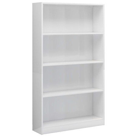 vidaXL Libreria a 4 Ripiani Bianco Lucido 80x24x142 cm in Truciolato