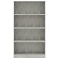 vidaXL Libreria a 4 Ripiani Grigio Cemento 80x24x142 cm in Truciolato