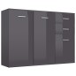 vidaXL Credenza Grigio Lucido 105x30x75 cm in Truciolato vidaXL Credenza Grigio Lucido 105x30x75 cm in Truciolato