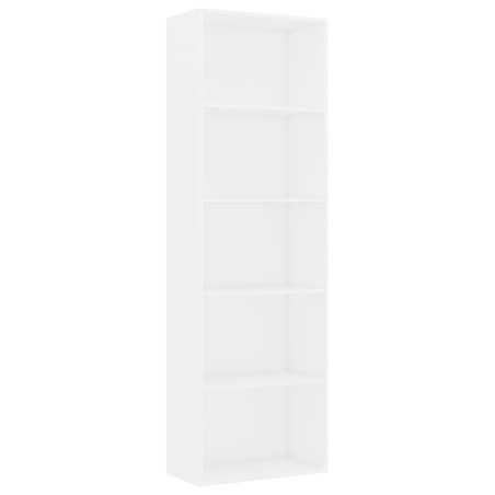vidaXL Libreria a 5 Ripiani Bianca 60x30x189 cm in Legno Multistrato