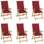 Sedie da Giardino 6 pz con Cuscini Rosso Vino Massello di Teak Sedie da Giardino 6 pz con Cuscini Rosso Vino Massello di Teak
