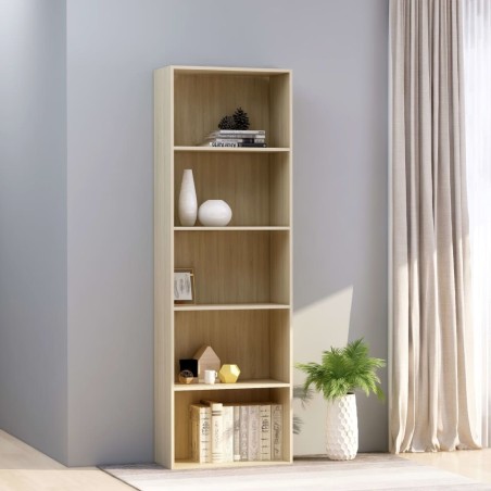 vidaXL Libreria a 5 Ripiani Rovere Sonoma 60x30x189 cm in Truciolato