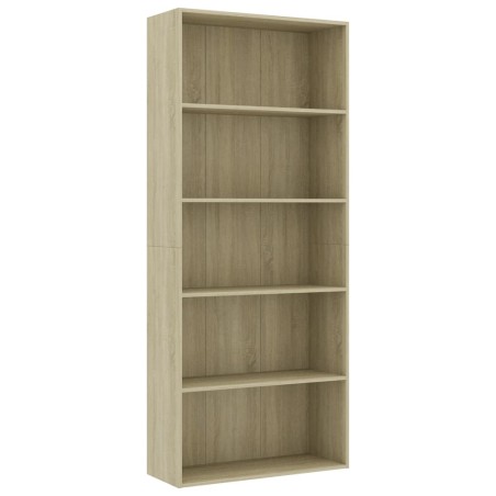 vidaXL Libreria a 5 Ripiani in Rovere Sonoma 80x30x189cm Truciolato