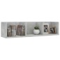 vidaXL Scaffale Porta CD a Muro Grigio Cemento 75x18x18 cm Truciolato vidaXL Scaffale Porta CD a Muro Grigio Cemento 75x18x18 cm Truciolato