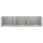 vidaXL Scaffale Porta CD a Muro Grigio Cemento 75x18x18 cm Truciolato vidaXL Scaffale Porta CD a Muro Grigio Cemento 75x18x18 cm Truciolato