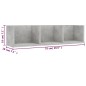 vidaXL Scaffale Porta CD a Muro Grigio Cemento 75x18x18 cm Truciolato vidaXL Scaffale Porta CD a Muro Grigio Cemento 75x18x18 cm Truciolato