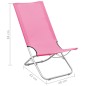Sedie da Spiaggia Pieghevoli 2 pz Rosa in Tessuto Sedie da Spiaggia Pieghevoli 2 pz Rosa in Tessuto