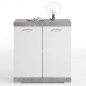 FMD Credenza con 2 Ante 80x34,9x89,9 cm Bianco e Calcestruzzo FMD Credenza con 2 Ante 80x34,9x89,9 cm Bianco e Calcestruzzo