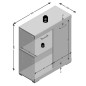 FMD Credenza con 2 Ante 80x34,9x89,9 cm Bianco e Calcestruzzo FMD Credenza con 2 Ante 80x34,9x89,9 cm Bianco e Calcestruzzo