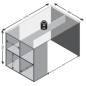 FMD Scrivania con Scaffali Laterali 117x72,9x73,5 cm Bianco FMD Scrivania con Scaffali Laterali 117x72,9x73,5 cm Bianco