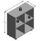 FMD Mobiletto con Mensole su Ruote 4 Scomparti Bianco FMD Mobiletto con Mensole su Ruote 4 Scomparti Bianco