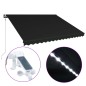 vidaXL Tenda a Scomparsa con Sensore Vento e LED 400x300 cm Antracite vidaXL Tenda a Scomparsa con Sensore Vento e LED 400x300 cm Antracite