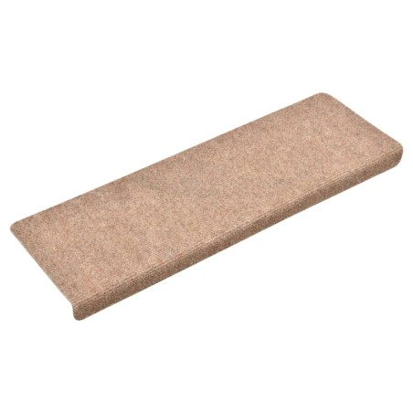 vidaXL Tappetini per Scale Tessuto Agugliato 15 pz 65x21x4 cm Marroni