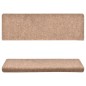 vidaXL Tappetini per Scale Tessuto Agugliato 15 pz 65x21x4 cm Marroni