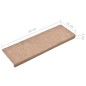 vidaXL Tappetini per Scale Tessuto Agugliato 15 pz 65x21x4 cm Marroni
