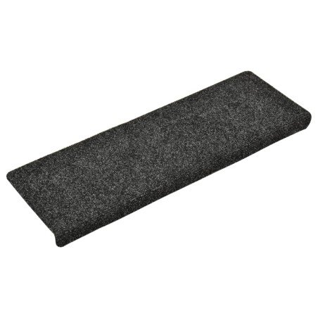 vidaXL Tappetini per Scale Tessuto Agugliato 15 pz 65x21x4 cm Grigi