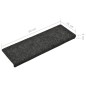 vidaXL Tappetini per Scale Tessuto Agugliato 15 pz 65x21x4 cm Grigi vidaXL Tappetini per Scale Tessuto Agugliato 15 pz 65x21x4 cm Grigi