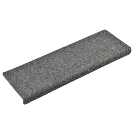 vidaXL Tappetini Scale Tessuto Agugliato 15 pz 65x21x4cm Grigio Chiaro