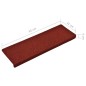 vidaXL Tappetini per Scale Tessuto Agugliato 15 pz 65x21x4 cm Rossi