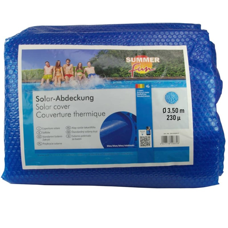 Summer Fun Copertura Solare per Piscina Rotonda 350 cm in PE Blu Summer Fun Copertura Solare per Piscina Rotonda 350 cm in PE Blu