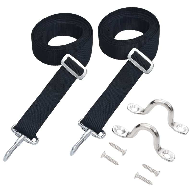 vidaXL Cinghie per Tendalino Bimini 2 pz in Tessuto e Acciaio Inox vidaXL Cinghie per Tendalino Bimini 2 pz in Tessuto e Acciaio Inox