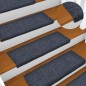 vidaXL Tappetini per Scale Tessuto Agugliato 15 pz 65x21x4 cm Blu vidaXL Tappetini per Scale Tessuto Agugliato 15 pz 65x21x4 cm Blu