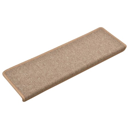 vidaXL Tappetini per Scale 15 pz 65x21x4 cm Marrone Chiaro