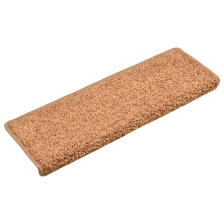 vidaXL Tappetini per Scale 15 pz 65x21x4 cm Marroni