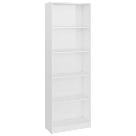 vidaXL Libreria a 5 Ripiani Bianco Lucido 60x24x175 cm in Truciolato