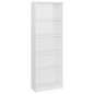 vidaXL Libreria a 5 Ripiani Bianco Lucido 60x24x175 cm in Truciolato vidaXL Libreria a 5 Ripiani Bianco Lucido 60x24x175 cm in Truciolato