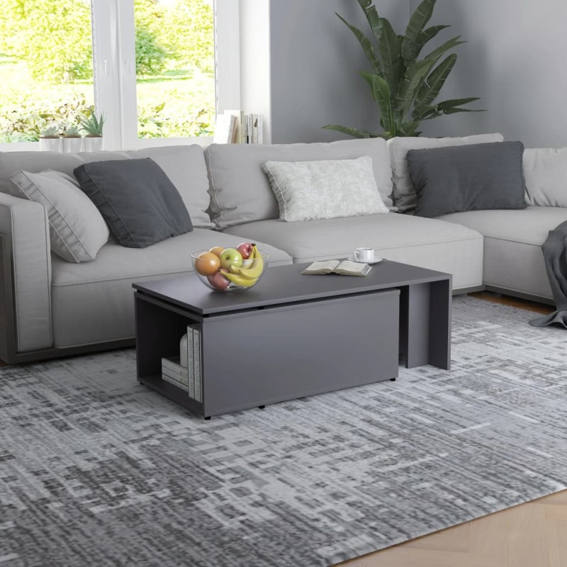 vidaXL Tavolino da Caffè Grigio 150x50x35 cm in Truciolato vidaXL Tavolino da Caffè Grigio 150x50x35 cm in Truciolato