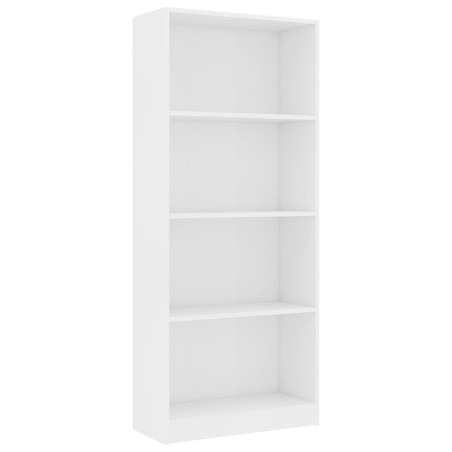 vidaXL Libreria a 4 Ripiani Bianca 60x24x142 cm in Legno Multistrato