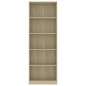 vidaXL Libreria a 5 Ripiani Rovere Sonoma 60x24x175 cm in Truciolato