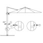 Ombrellone a Sbalzo con Palo in Acciaio 250x250cm Antracite
