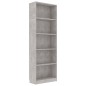 vidaXL Libreria a 5 Ripiani Grigio Cemento 60x24x175 cm in Truciolato vidaXL Libreria a 5 Ripiani Grigio Cemento 60x24x175 cm in Truciolato