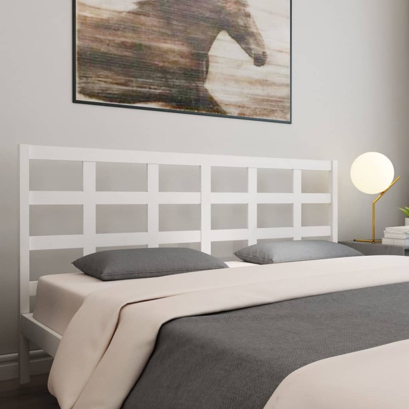 Testiera per Letto Bianca 205,5x4x100 cm Legno Massello di Pino Testiera per Letto Bianca 205,5x4x100 cm Legno Massello di Pino