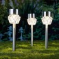 HI Lampioni per Viali Solari a LED 3 pz Cristallo HI Lampioni per Viali Solari a LED 3 pz Cristallo