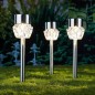 HI Lampioni per Viali Solari a LED 3 pz Cristallo HI Lampioni per Viali Solari a LED 3 pz Cristallo
