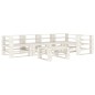 vidaXL Set Salotto da Giardino 6 pz su Pallet in Legno Bianco vidaXL Set Salotto da Giardino 6 pz su Pallet in Legno Bianco