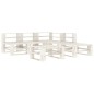 vidaXL Set Salotto da Giardino 6 pz Pallet in Legno Bianco