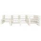 vidaXL Set Salotto da Giardino 8 pz Pallet in Legno Bianco
