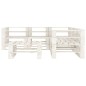 vidaXL Set Salotto da Giardino 6 pz Pallet in Legno Bianco vidaXL Set Salotto da Giardino 6 pz Pallet in Legno Bianco