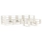 vidaXL Set Salotto da Giardino 6 pz Pallet in Legno Bianco