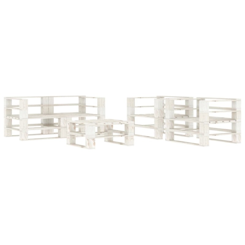 vidaXL Set Salotto da Giardino 5 pz Pallet in Legno Bianco vidaXL Set Salotto da Giardino 5 pz Pallet in Legno Bianco