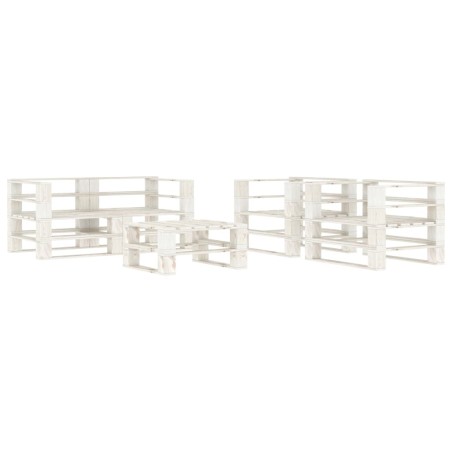 vidaXL Set Salotto da Giardino 5 pz Pallet in Legno Bianco