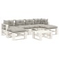 vidaXL Set Salotto da Giardino Pallet 7 pz con Cuscini Tortora Legno vidaXL Set Salotto da Giardino Pallet 7 pz con Cuscini Tortora Legno