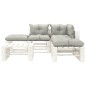 vidaXL Set Salotto da Giardino Pallet 6 pz con Cuscini Tortora Legno vidaXL Set Salotto da Giardino Pallet 6 pz con Cuscini Tortora Legno