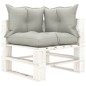vidaXL Set Salotto da Giardino Pallet 6 pz con Cuscini Tortora Legno vidaXL Set Salotto da Giardino Pallet 6 pz con Cuscini Tortora Legno